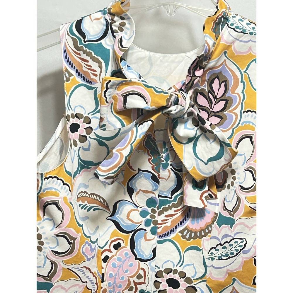 Tyler Boe Womens Medium Stella Mecho Floral Ruffle Neck Back Bow Floral Tank Top - Picture 12 of 16
